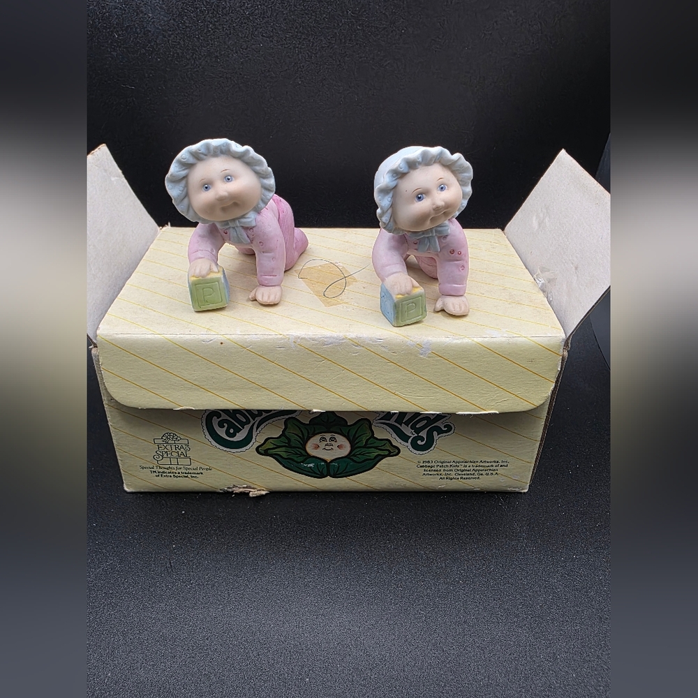 Cabbage Patch Kids Pink and Green Figurines